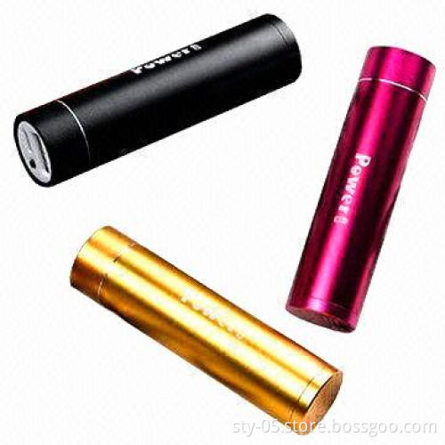 Slim Power Banks in Tube Styles, with Aluminum Case, Various Colors are Available